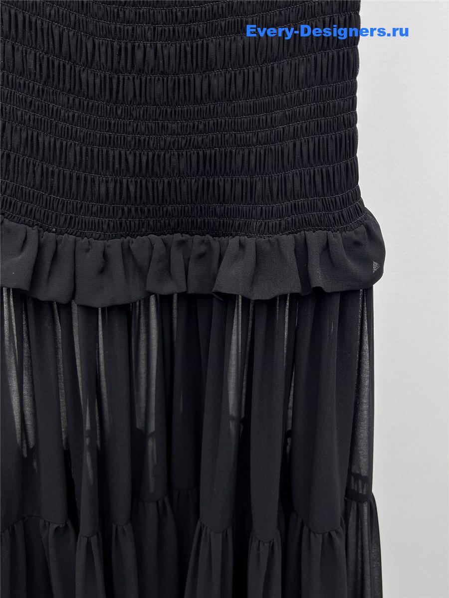 Sa1nt Lau*nt black strapless long dress