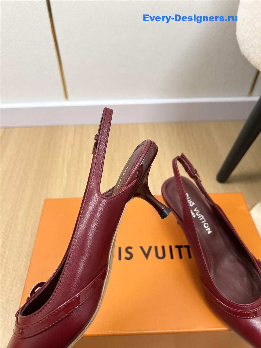l0vis Vvtt0n archlight slingback pumps in burgundy