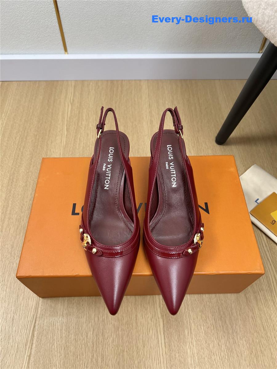 l0vis Vvtt0n archlight slingback pumps in burgundy