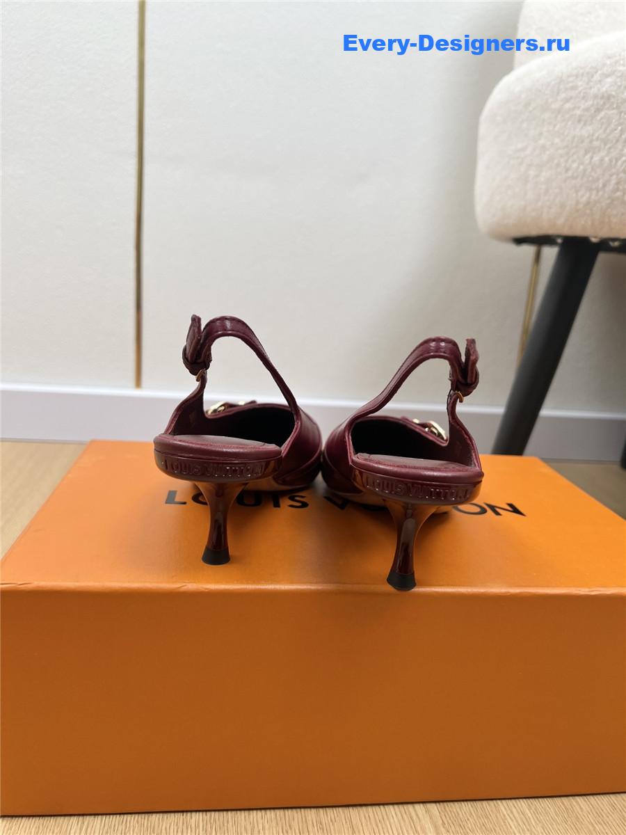 l0vis Vvtt0n archlight slingback pumps in burgundy