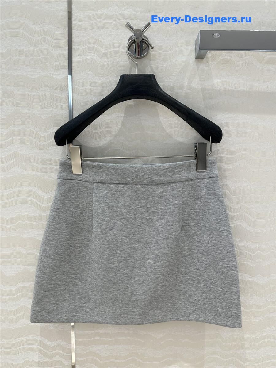 Miu Miu Embroidered Logo Lace Short Skirt