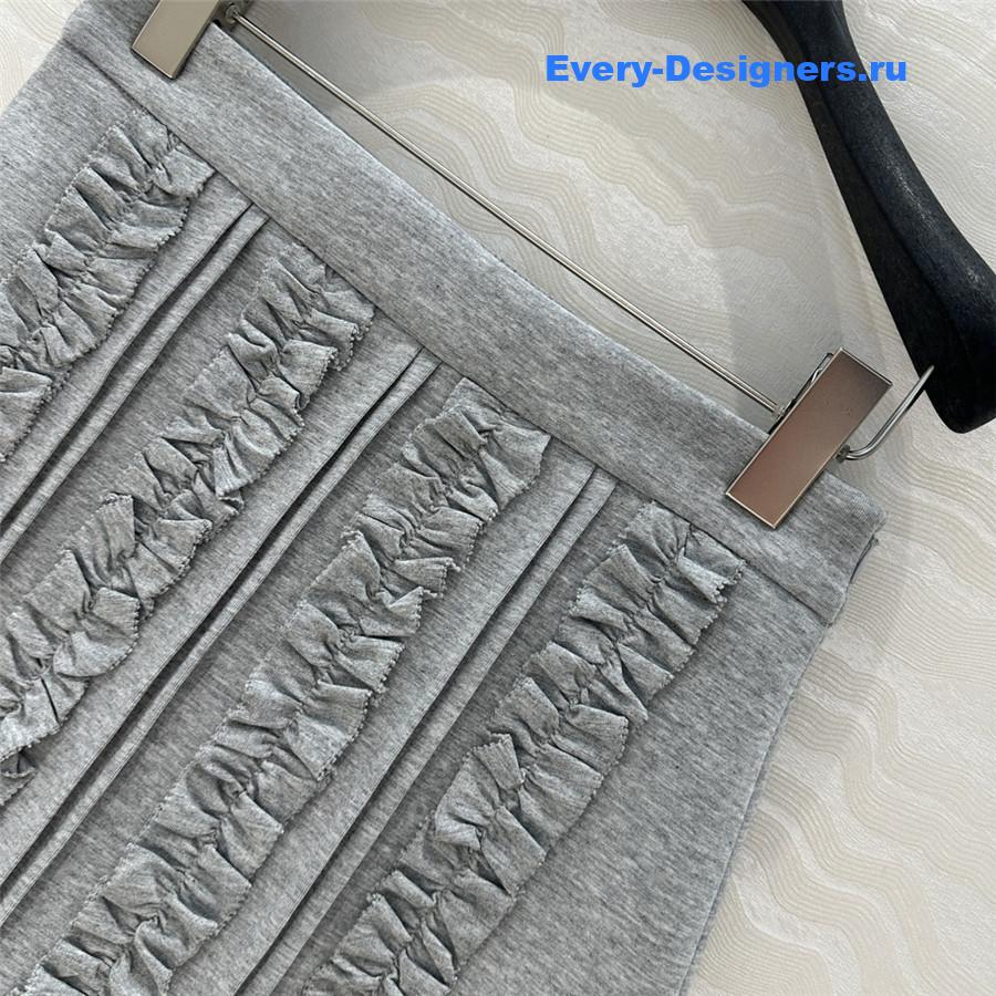 Miu Miu Embroidered Logo Lace Short Skirt