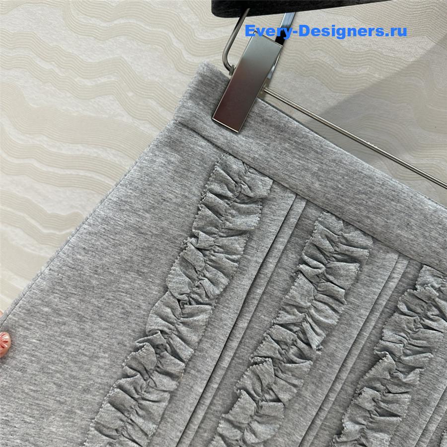 Miu Miu Embroidered Logo Lace Short Skirt