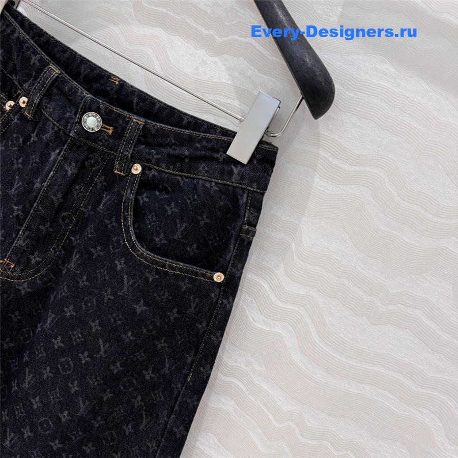 l0vis Vvtt0n monogram print logo jeans