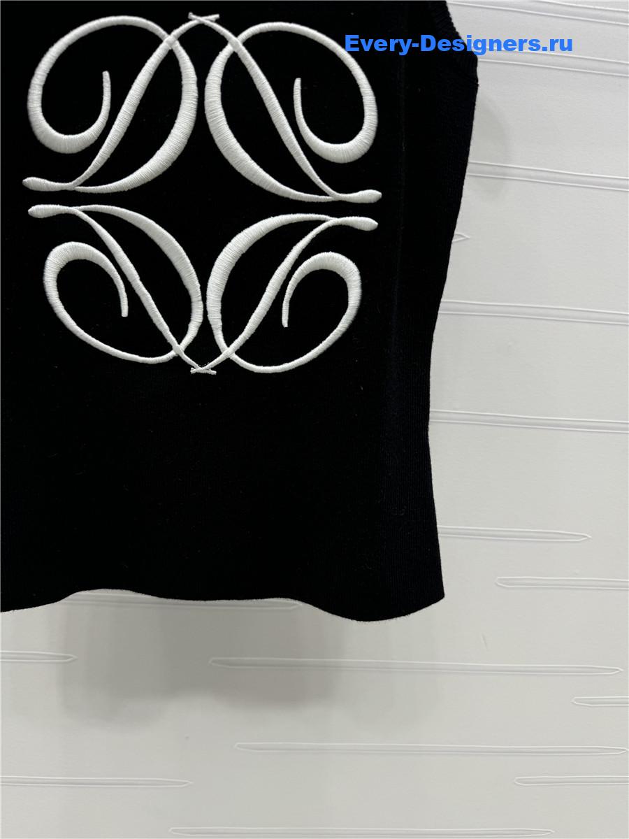 L0ew* embroidered knitted vest black