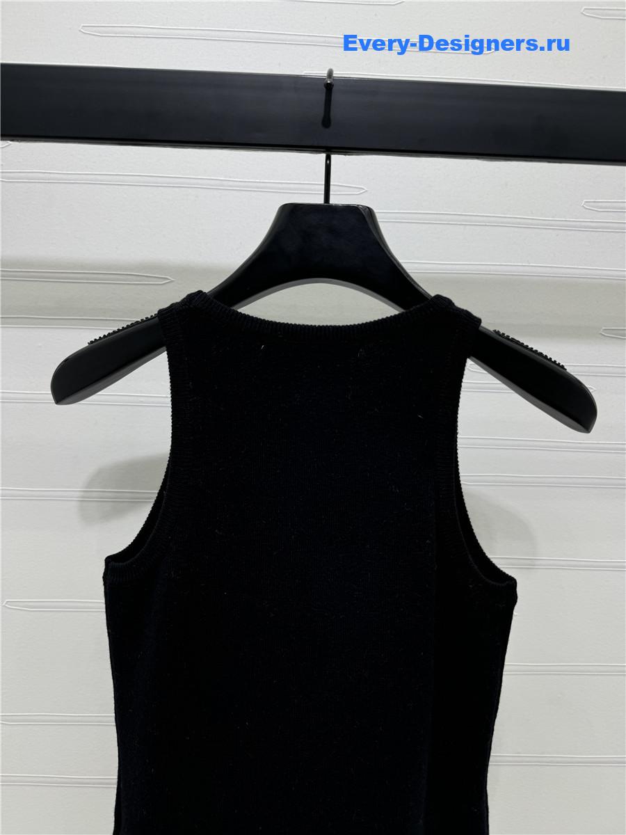 L0ew* embroidered knitted vest black