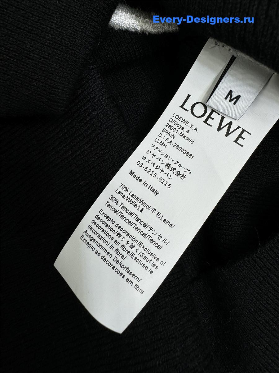 L0ew* embroidered knitted vest black