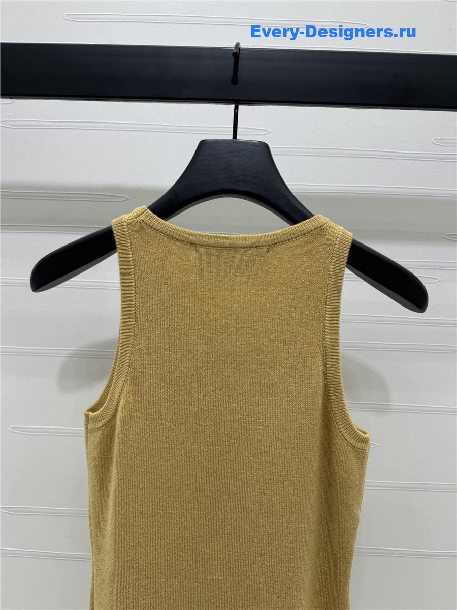 L0ew* embroidered knitted vest brown