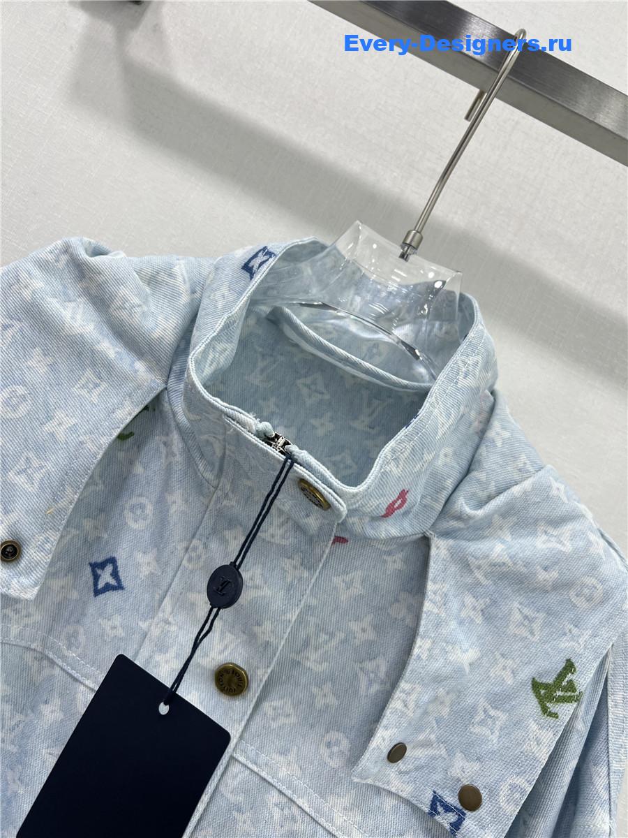 l0vis Vvtt0n monogram hooded denim jacket