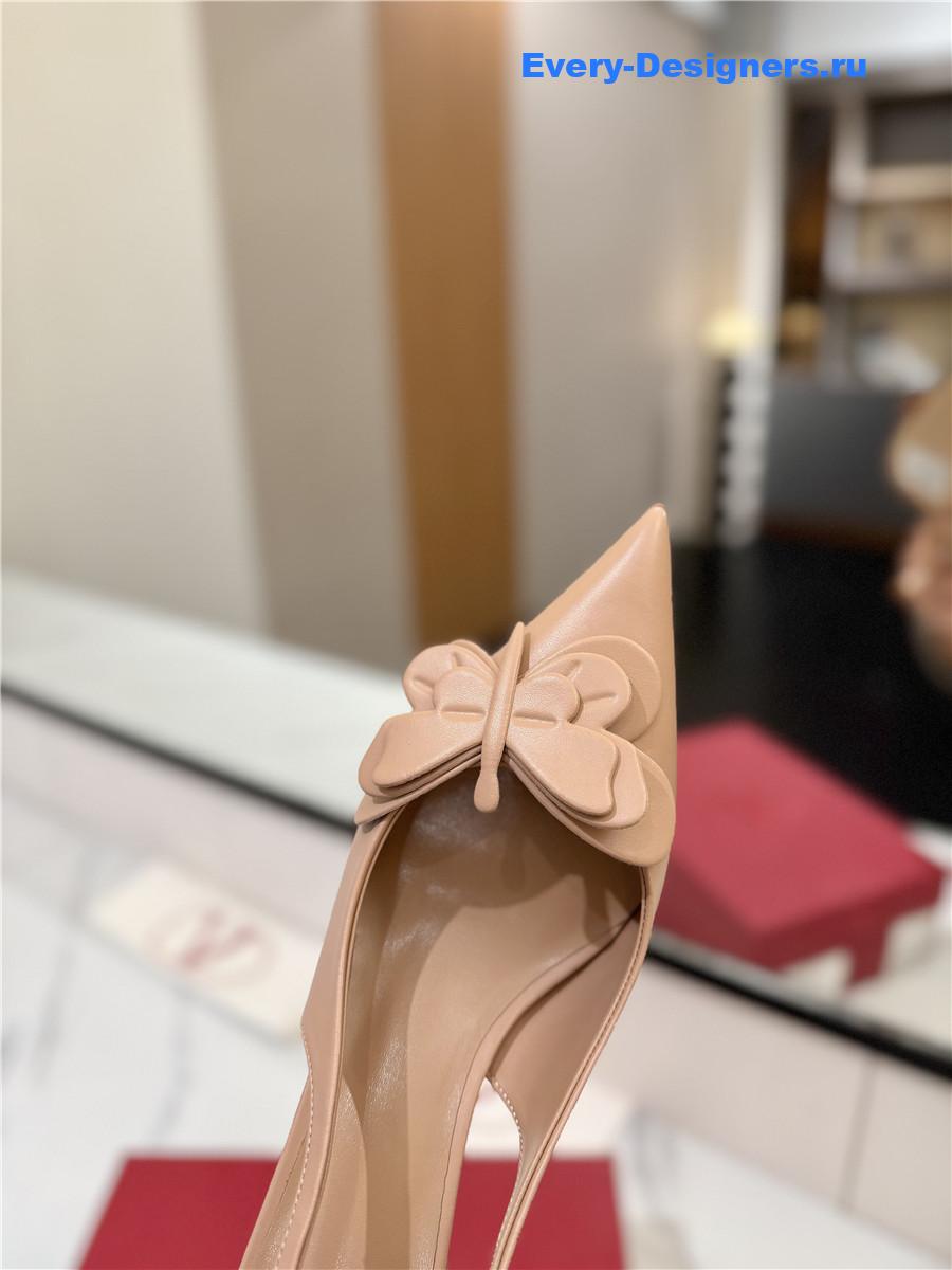 Va1e*ntin0 bow slingback heels beige