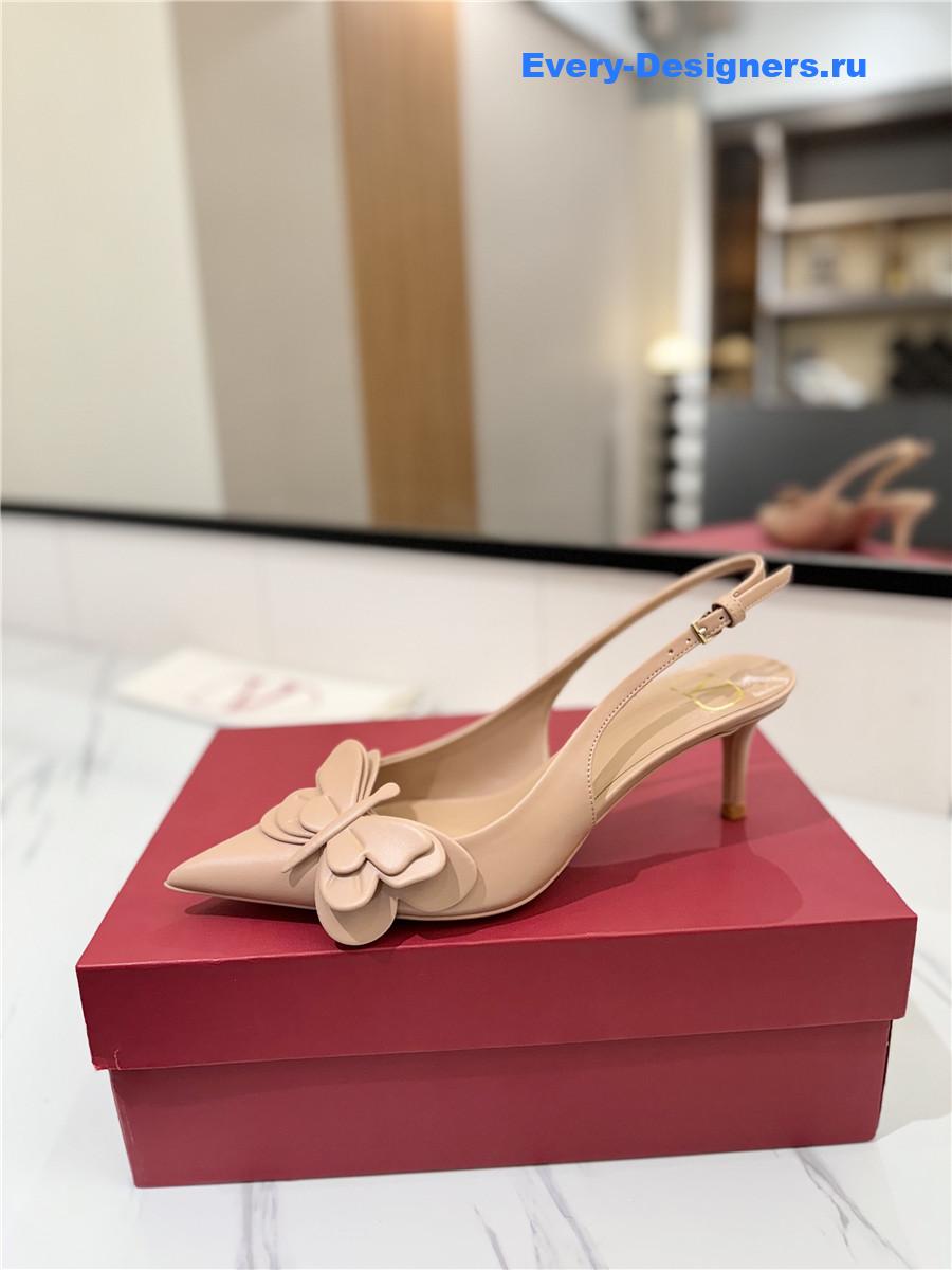 Va1e*ntin0 bow slingback heels beige