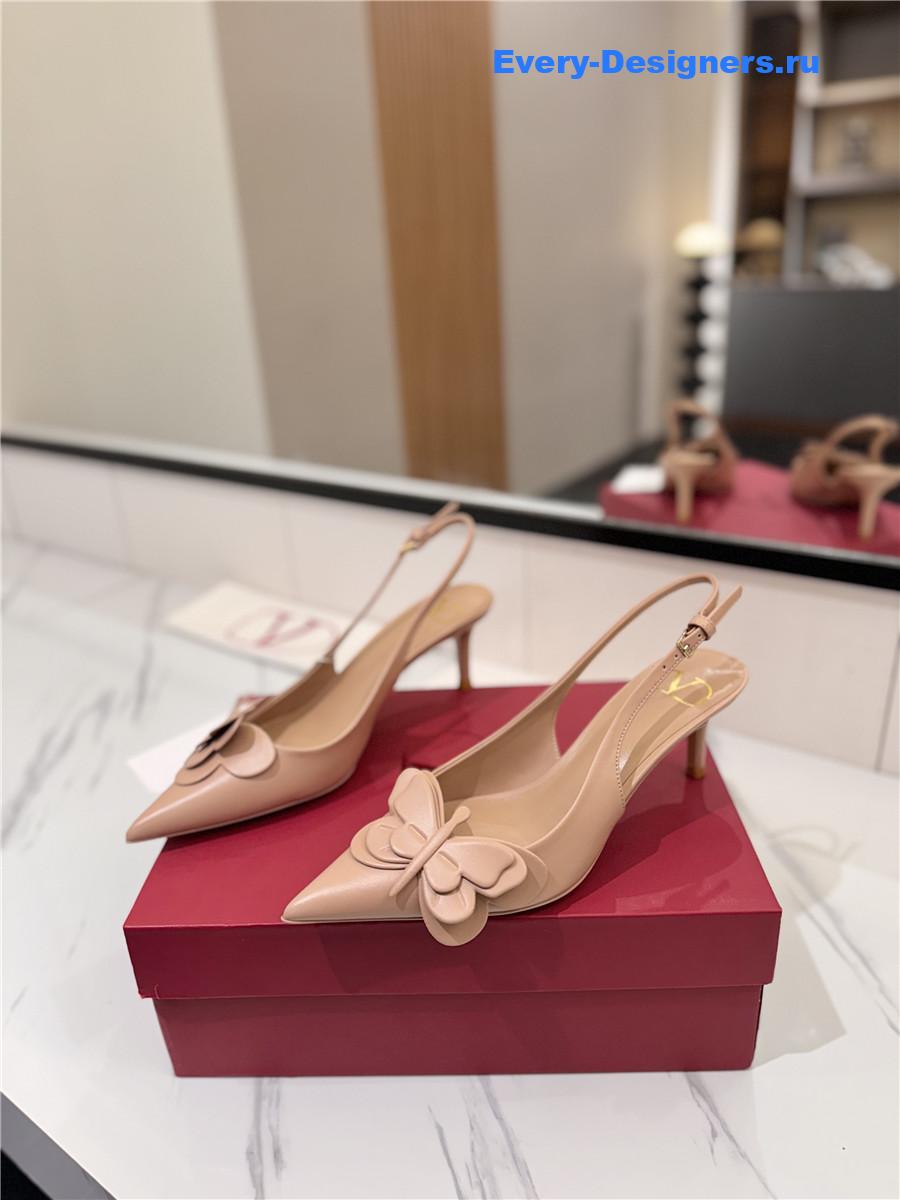 Va1e*ntin0 bow slingback heels beige