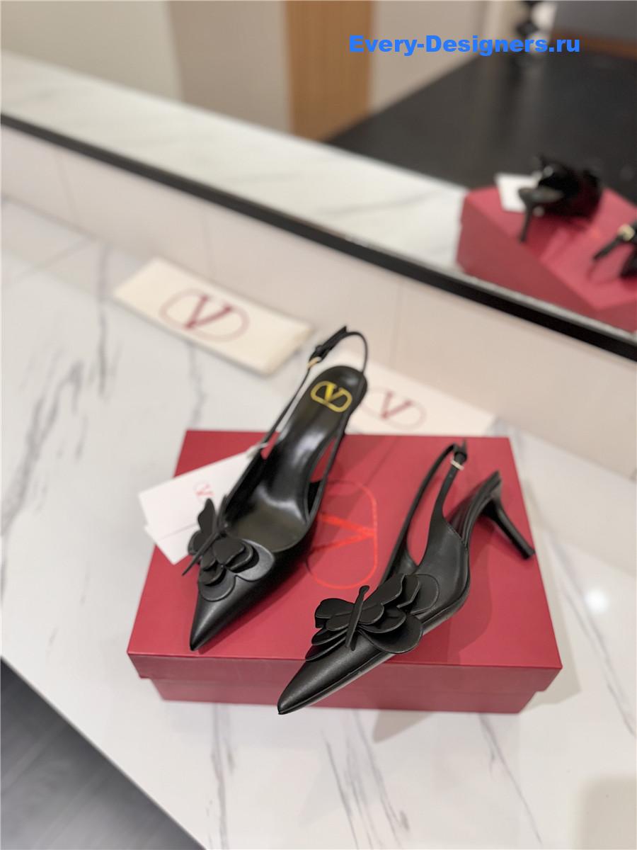 Va1e*ntin0 bow slingback heels black