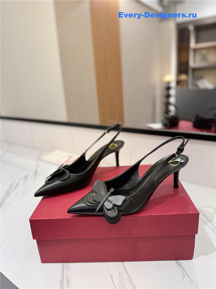 Va1e*ntin0 bow slingback heels black