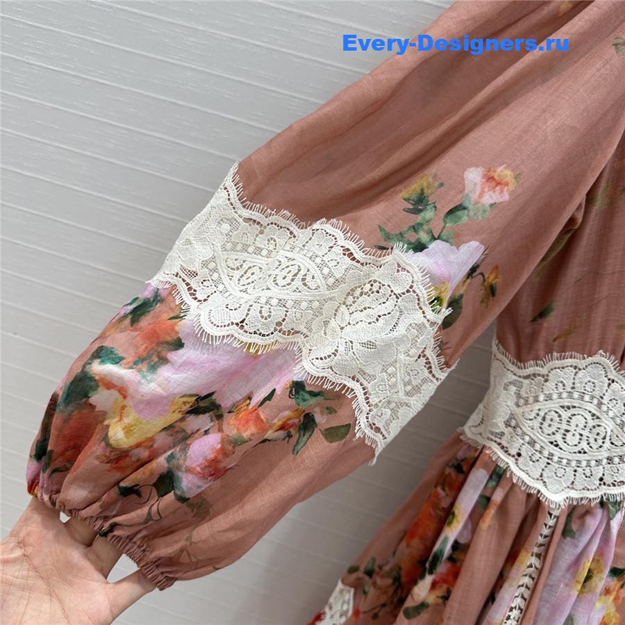 Zimm Everley Lace Trim Mini Dress