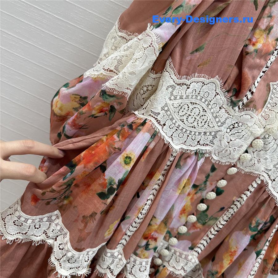 Zimm Everley Lace Trim Mini Dress