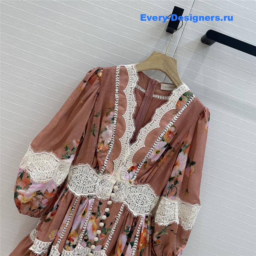 Zimm Everley Lace Trim Mini Dress