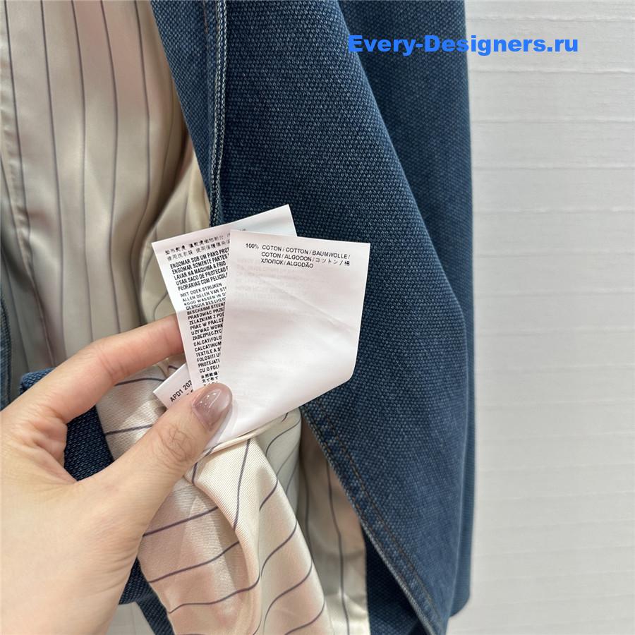 Pra*a blue double-breasted denim blazer