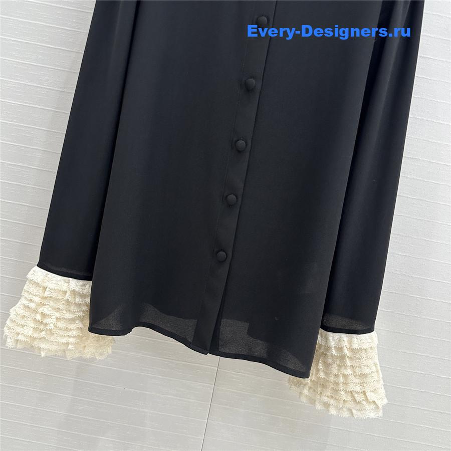 Va1e*ntin0 silk georgette blouse in black