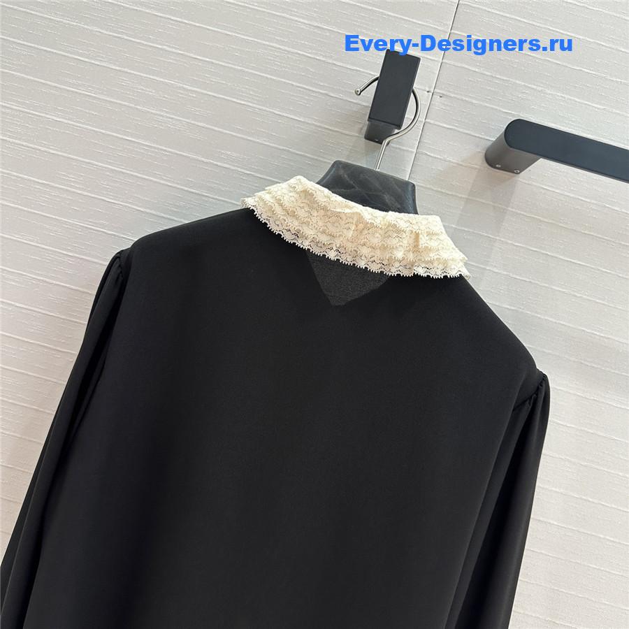 Va1e*ntin0 silk georgette blouse in black