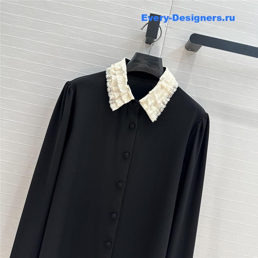 Va1e*ntin0 silk georgette blouse in black