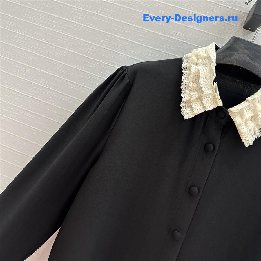 Va1e*ntin0 silk georgette blouse in black