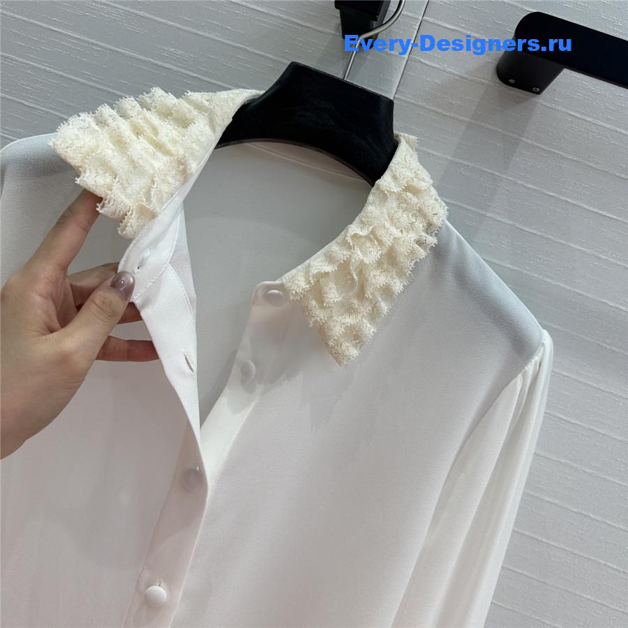 Va1e*ntin0 silk georgette blouse in white