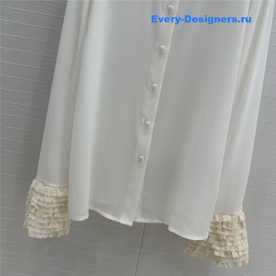 Va1e*ntin0 silk georgette blouse in white