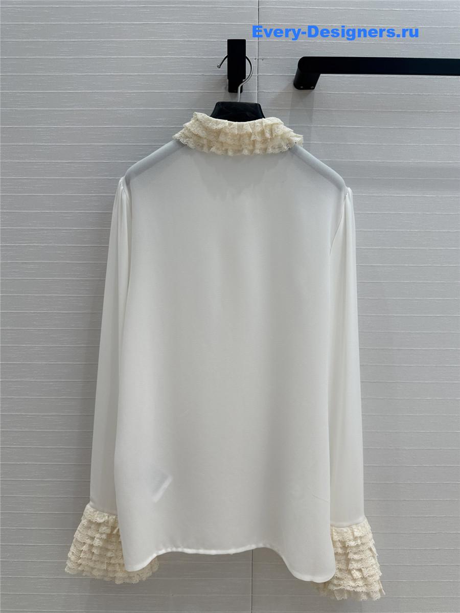 Va1e*ntin0 silk georgette blouse in white