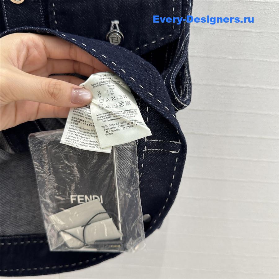 F**di embroidered logo blue denim vest