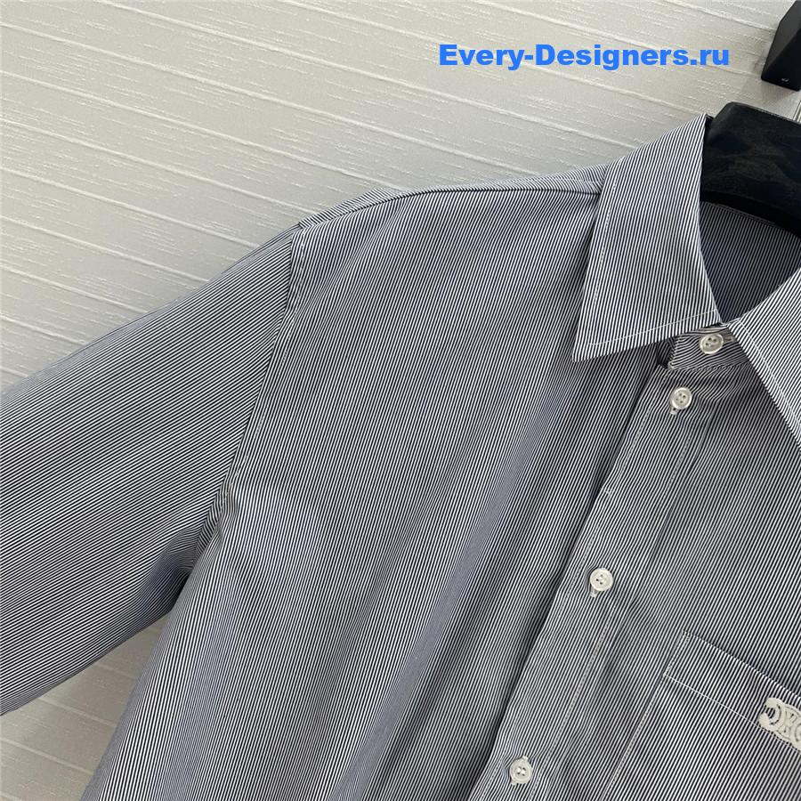 Ce1i*e striped cotton and silk shirt