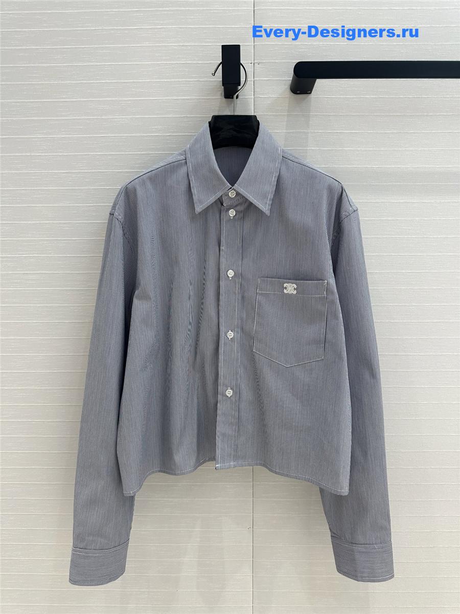 Ce1i*e striped cotton and silk shirt