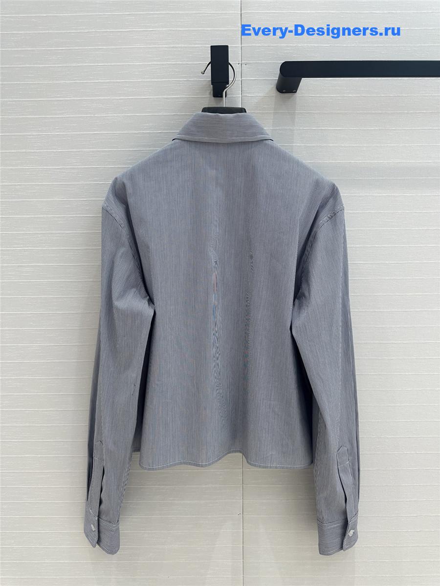 Ce1i*e striped cotton and silk shirt