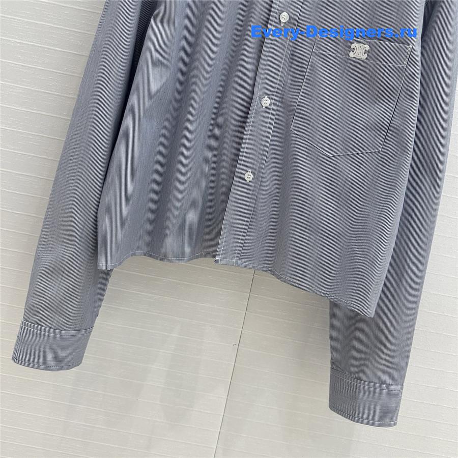 Ce1i*e striped cotton and silk shirt