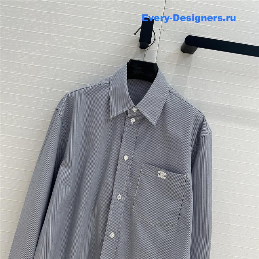 Ce1i*e striped cotton and silk shirt