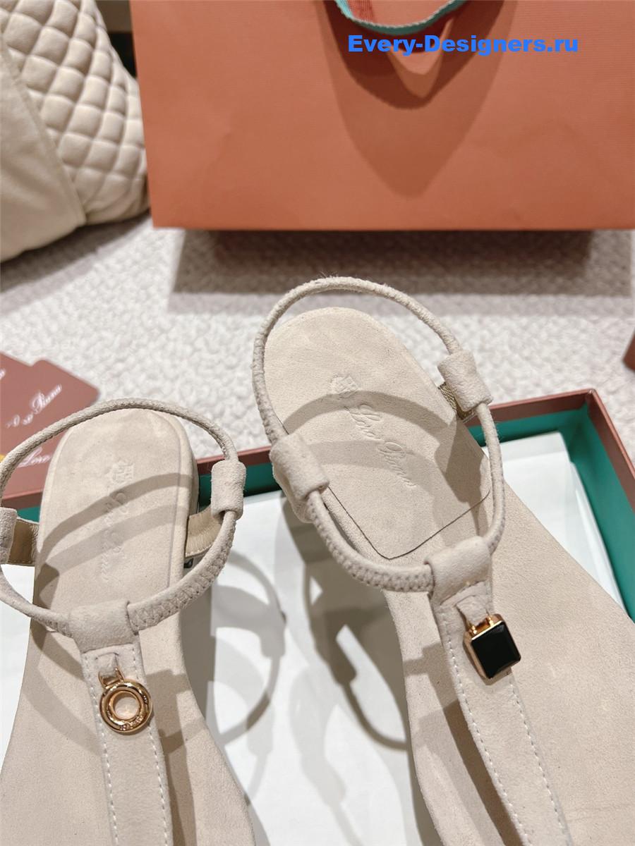 L0r0 P1ana gray leather mindil sandal