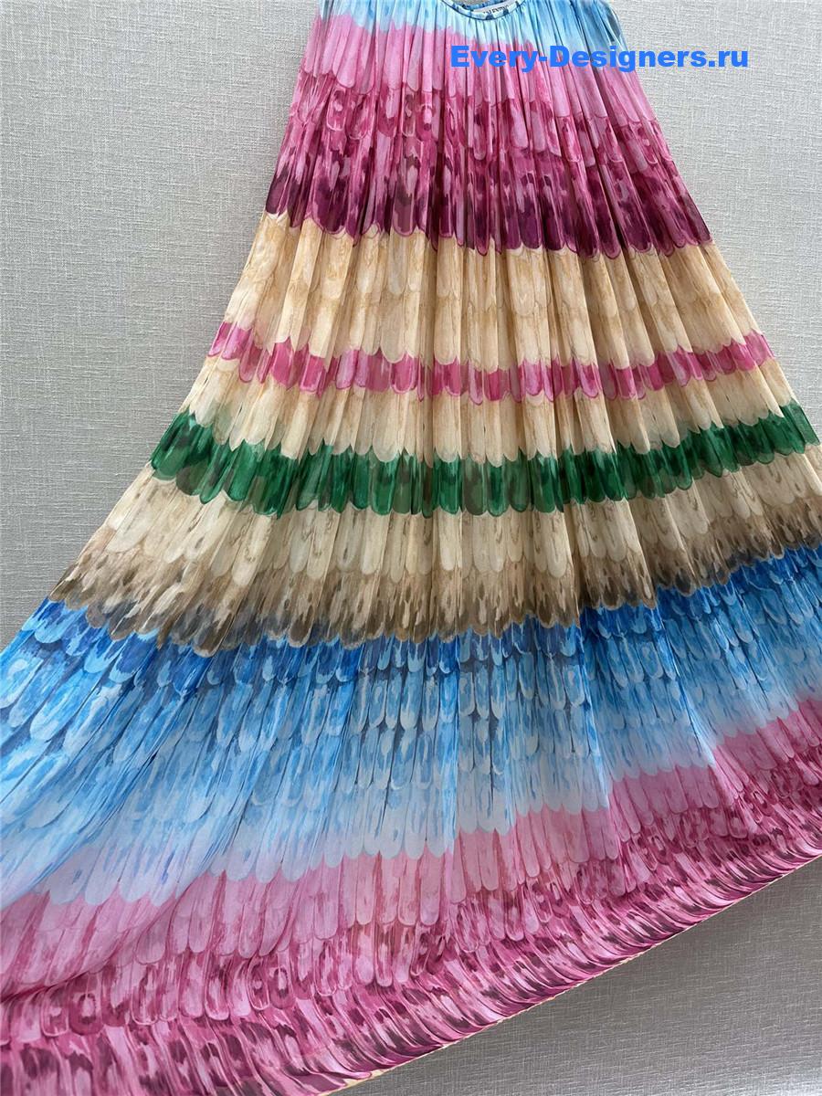 Va1e*ntin0 garavani multicolor rainbow silk dress