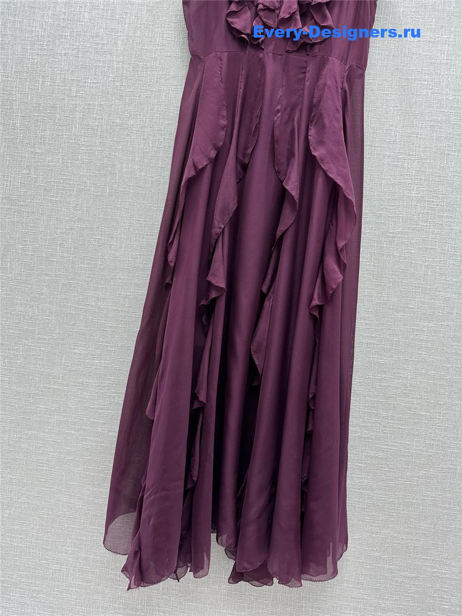 D10r long purple silk dress