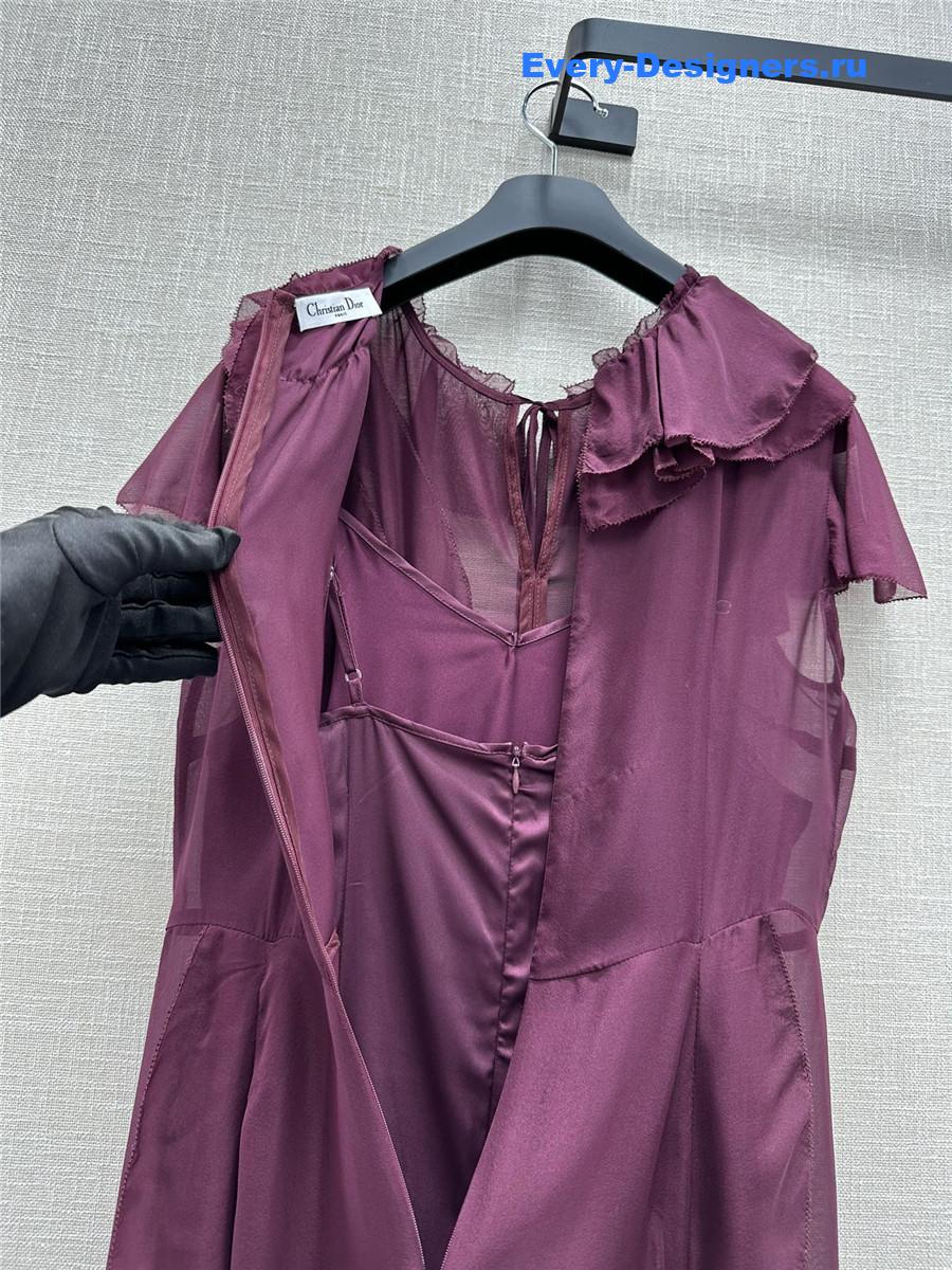 D10r long purple silk dress