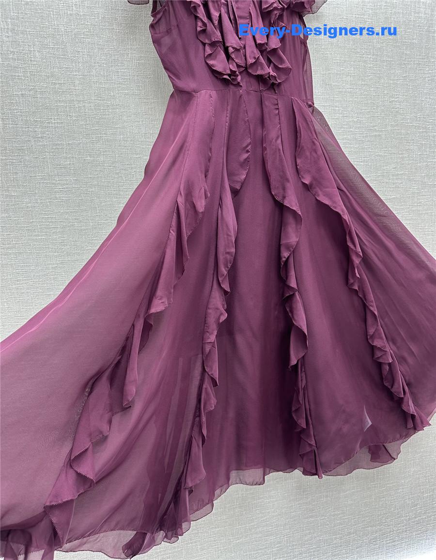 D10r long purple silk dress