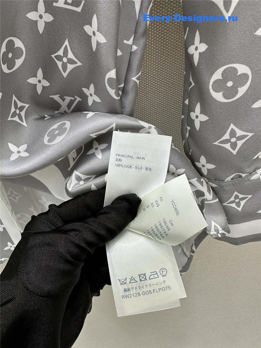 l0vis Vvtt0n lv monogram print silk shirt