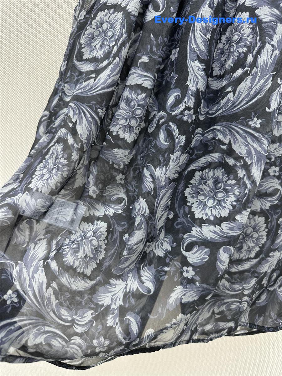 Va1e*ntin0 flower print halter silk top blue