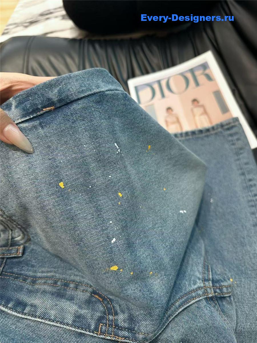 L0ew* blue straight wide leg jeans