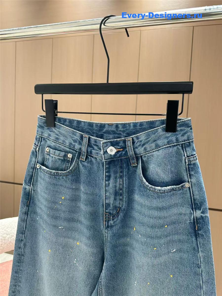 L0ew* blue straight wide leg jeans