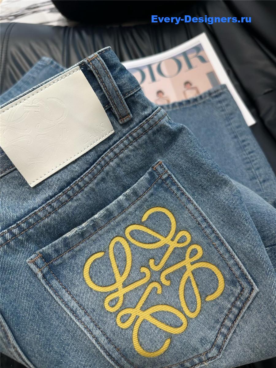 L0ew* blue straight wide leg jeans