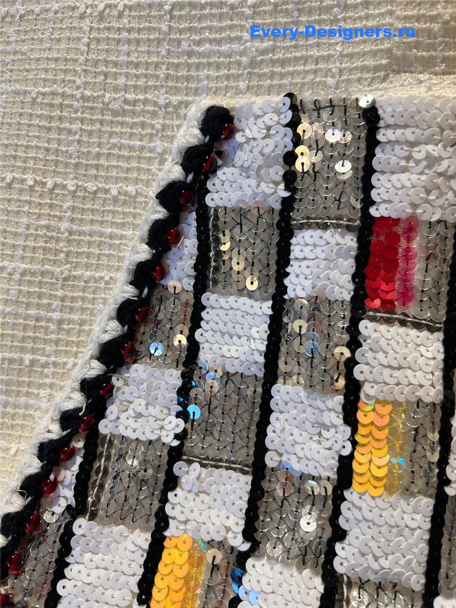 Ch**el tweed sleeveless hooded dress