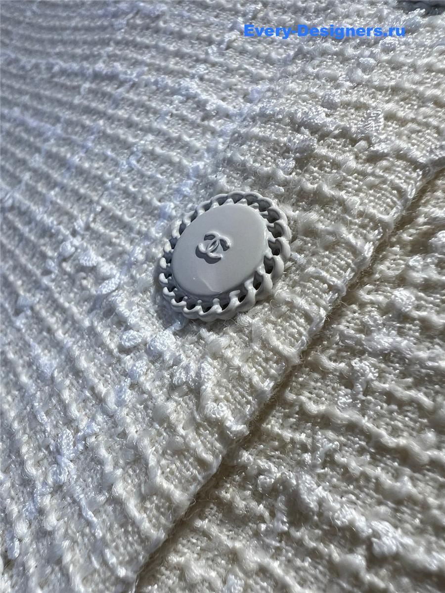 Ch**el tweed sleeveless hooded dress