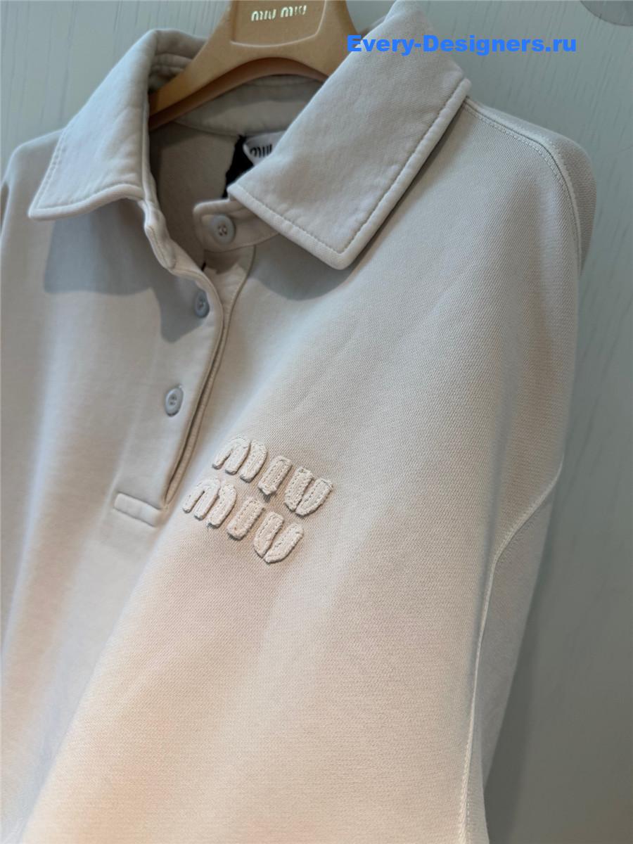 Miu Miu Embroidered Polo Sweatshirt