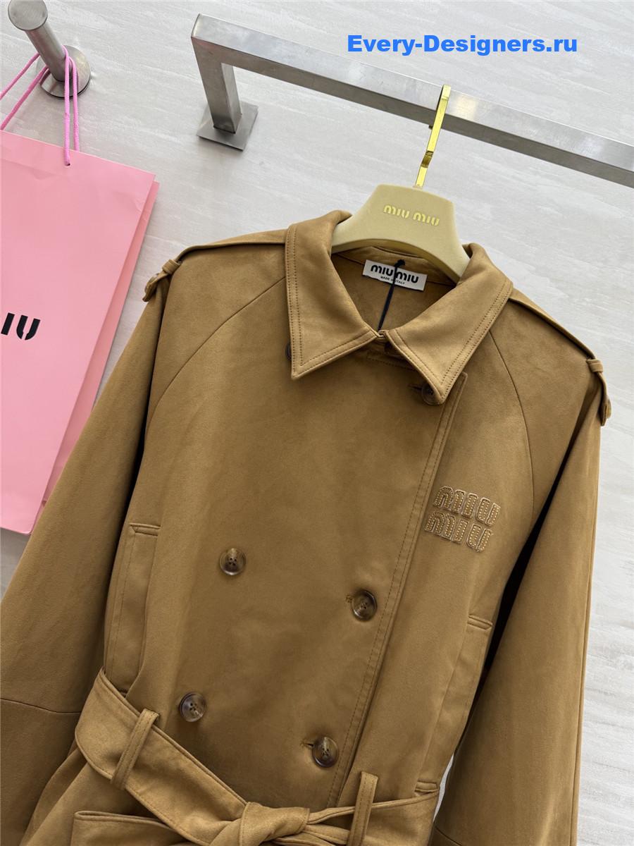 Miu Miu Suede Lapel Short Coat