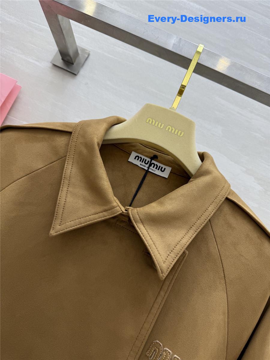 Miu Miu Suede Lapel Short Coat